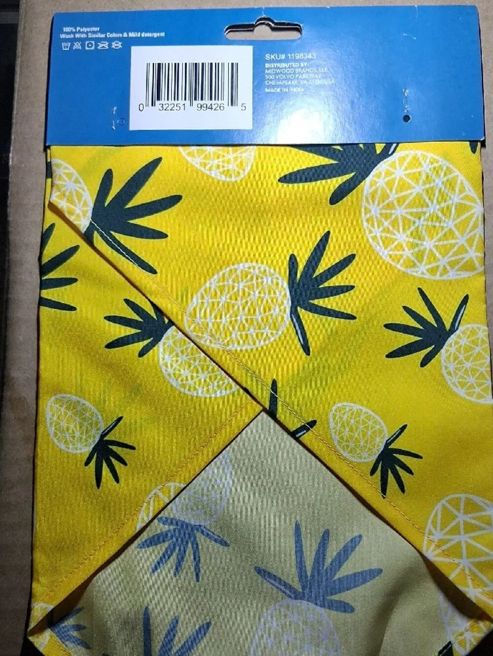 Yellow Pineapple Pet Bandana - Large